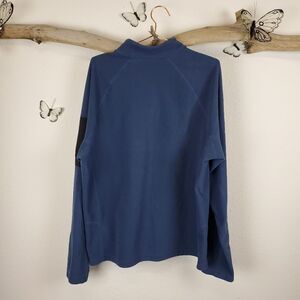 Eddie bauer blue fleece 1/4 zip with nylon pocket